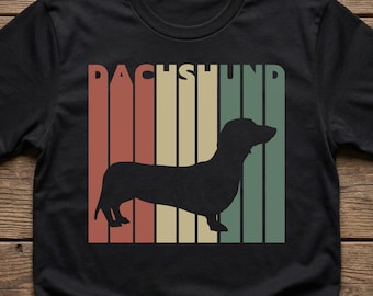 Dachshund Shirt, Retro Weiner Dog Tee, Vintage Doxie Mom & Dad Gift