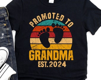 Grandma Shirt, Promoted to Grandma, Grandma 2024 Shirt, Grandma Gift from Baby, New Grandma Gifts, Retro Grandma Shirt, Baby Announcement