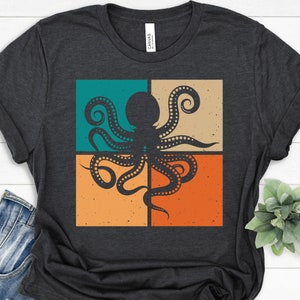 Octopus Shirt, Ocean Animal Shirt, Octopus TShirt, Octopus Art, Animal Lover Shirt, Marine Life Shirt, Octopus Gift, Retro Vintage Octopus