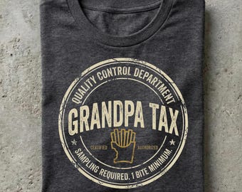 Camiseta de impuestos para abuelos, regalo divertido para amantes de la comida, camiseta sarcástica para snacks, regalo para el Día del Padre