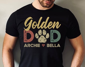 Camicia Golden Retriever, regali Golden Retriever, camicia papà cane con nomi di cani, camicia amante dei cani, camicia papà d'oro, papà Golden Retriever