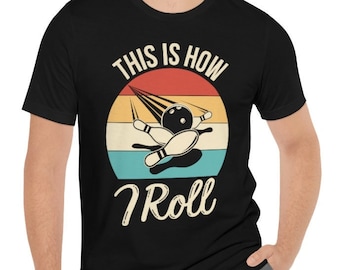 Camicia da bowling, camicia da bowling personalizzata, squadra di bowling, regalo bombetta, ecco come rotolo, camicia da bowling divertente, camicia da bowling retrò, festa da bowling