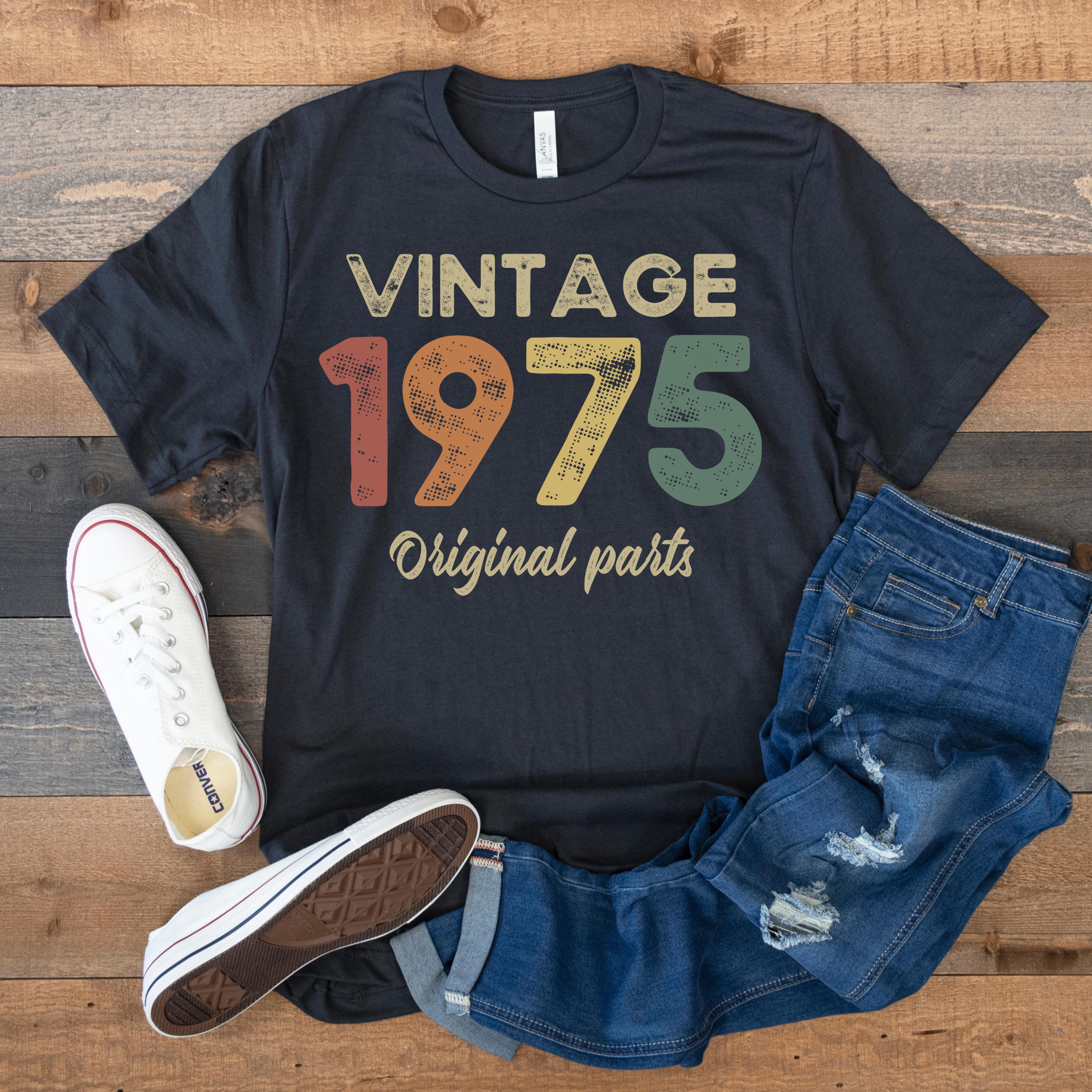 Vintage 1975 Tshirt Women Mens 50th Birthday Gift T Shirt- 1975