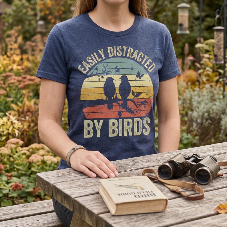 Easily Distracted By Birds, Bird Watching Shirt, Bird Nerd Gift image 5