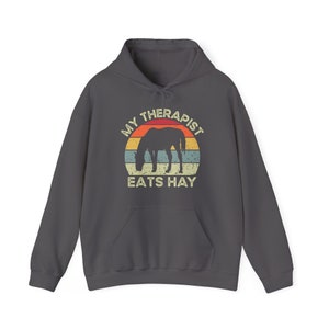 Mi terapeuta come heno sudadera con capucha unisex imagen 5