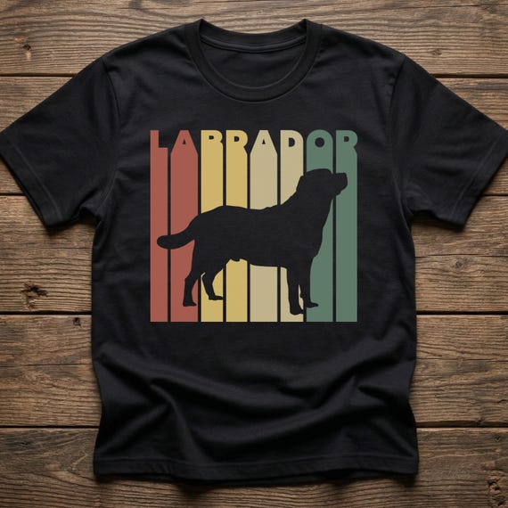 Retro Black Labrador Shirt, Chocolate Lab Mom Gift, Yellow Retriever Dad Tee