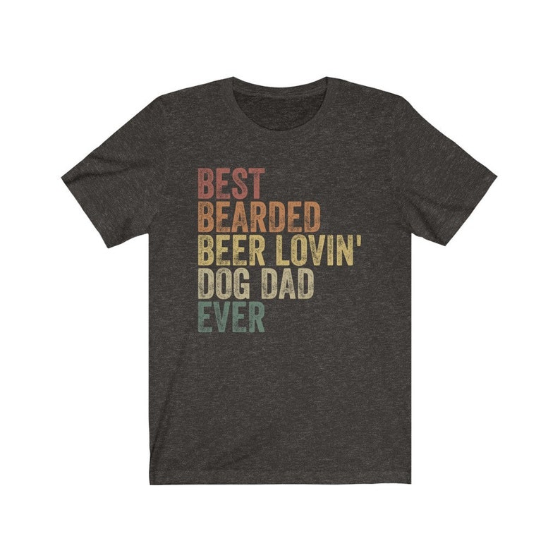 Best Bearded Beer Lovin' Dog Dad Ever, Retro Vintage Dad Shirt, Funny Gift for Beer Lover, Dog Owner Shirt, Bearded Dad Tee, Father's Day Black Heather