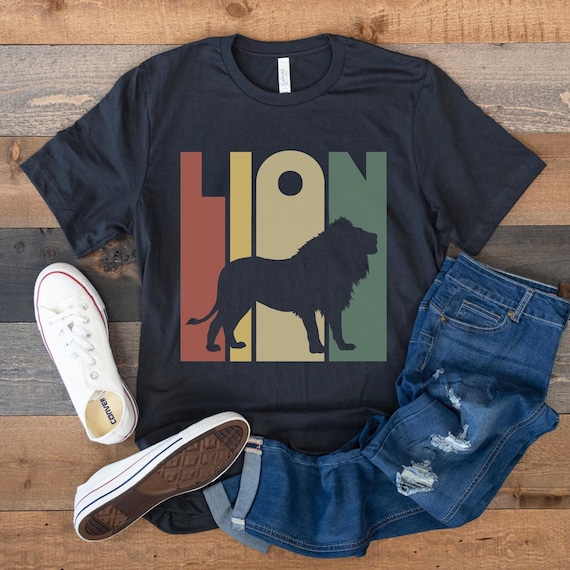 Retro Lion Graphic Tee, Vintage Style Safari Shirt