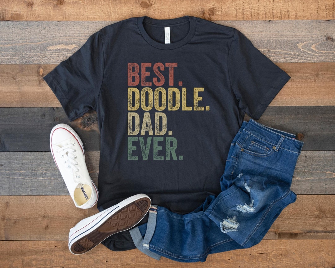 Doodle Dad Shirt, Best Doodle Dad Ever, Retro Vintage Goldendoodle ...