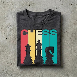 Camiseta De Ajedrez Con Diseño De Jaque Mate Y Piezas, Ligera Y De Manga Doble, Regalo Para Amantes Del Ajedrez En Navidad O Cumpleaños