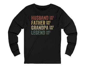 Maglietta a maniche lunghe Vintage Family Legend, regalo perfetto per papà, nonno, marito, festa del papà, compleanni, riunioni di famiglia, abbigliamento casual
