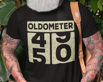 50. Geburtstag Shirt für Männer, Oldometer Shirt, Lustiges 50. Geburtstag, 50 Jahre altes Shirt, Wende 50 Geschenke, Vintage Geburtstagsshirt, Papa Geburtstag