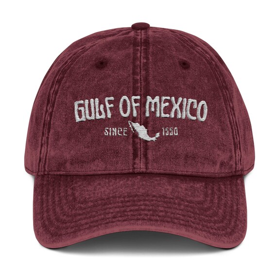 Gulf of Mexico Hat | Retro Baseball Cap, Nautical Headwear, Anti Trump Cap, Unique Gift Idea for Beach Lovers, Mexico Map