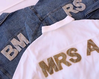 White MRS, Bride OR Wifey CUSTOM Denim Jacket | Custom Denim Jacket | Custom jacket | Wedding jacket | Bachelorette party jacket