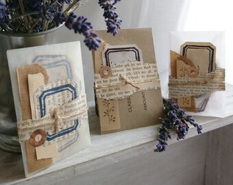 Handmade Journal Labels: Vintage Style Paper, Scrapbooking (15pcs)