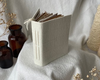 Handmade Mini Vintage Junk Journal: White Wedding Guest Book