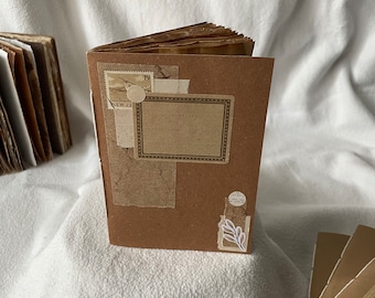 Handmade Coffee Dyed Paper Journal: A6 Mixed Media Notebook