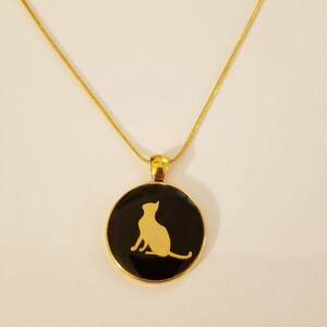 Golden cute cat necklace