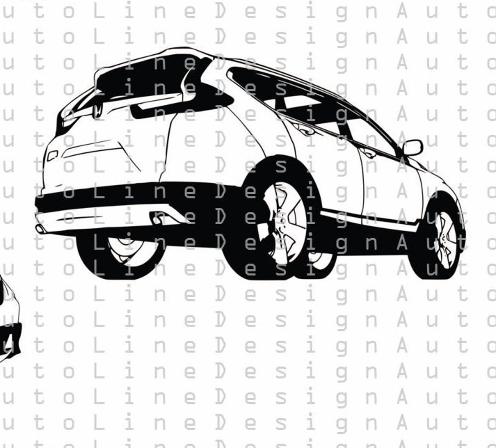 Honda CRV svg pdf dxf Illustration Car Vector Automotive Etsy