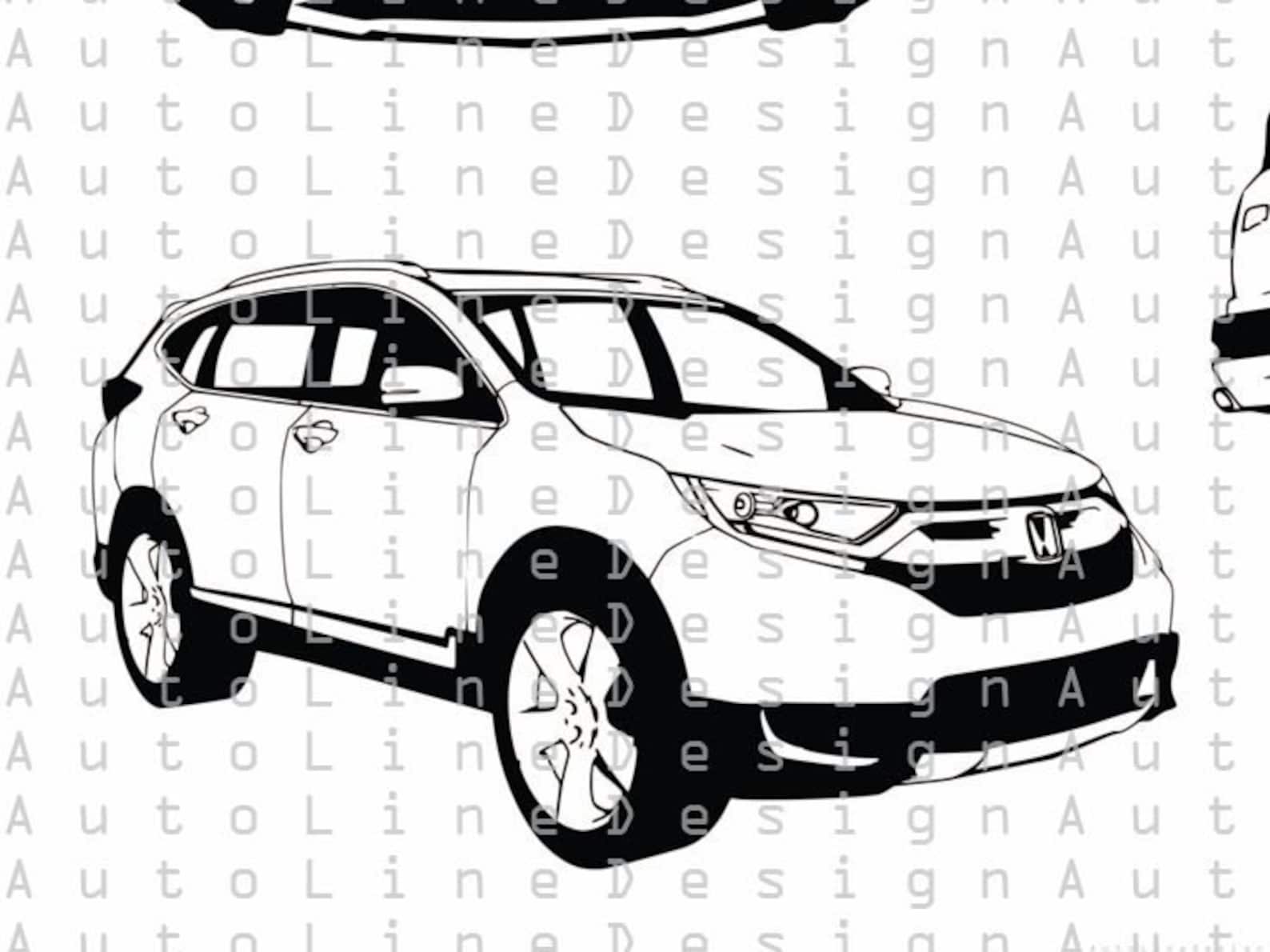 Honda CRV svg pdf dxf Illustration Car Vector Automotive Etsy