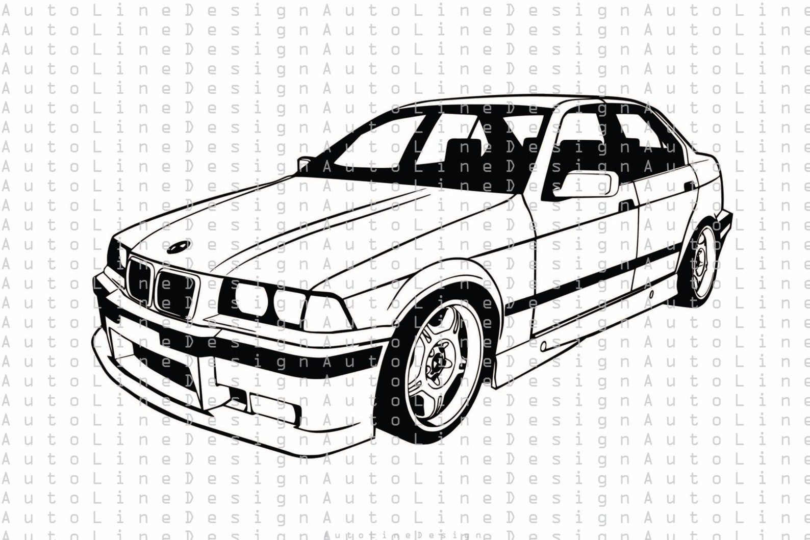 BMW E36 Stance Lowrider Tuning Drift Svg Pdf Dxf Eps Png | Etsy