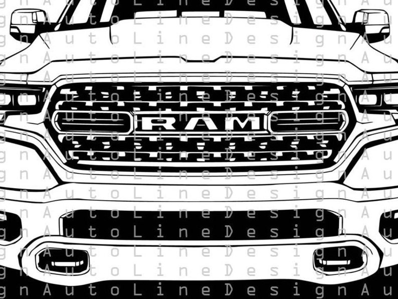 Download Dodge Ram 1500 2020 2021 Hemi Truck Pickup Svg Pdf Dxf Png ...