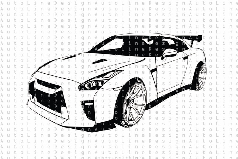 Nissan GTR R35 Nismo Svg Pdf Dxf Eps Png Illustration Vector | Etsy