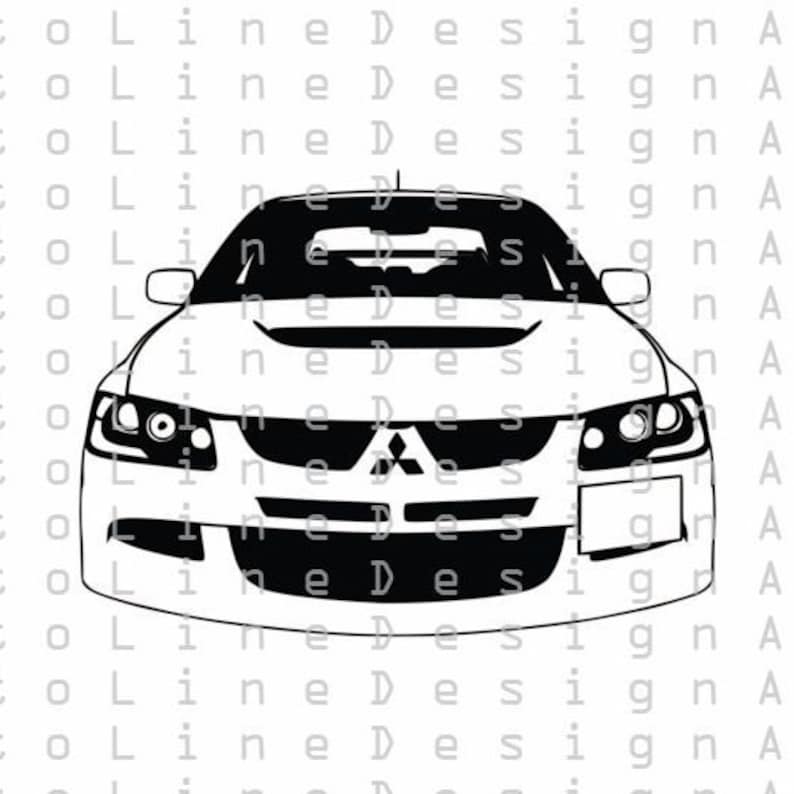 Mitsubishi Lancer EVO 8 Svg Pdf Dxf Eps illustration Vector | Etsy