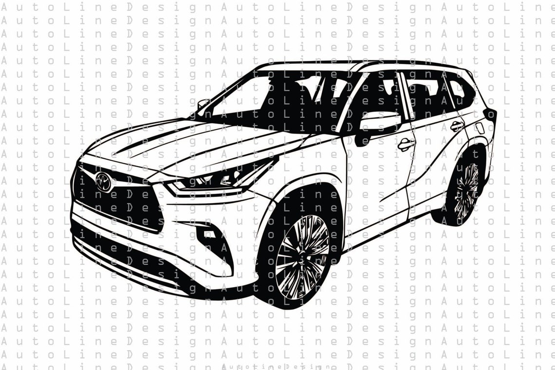 Toyota Highlander Gen 4 XU70 AWD 4x4 Svg Pdf Dxf Png Eps  Etsy