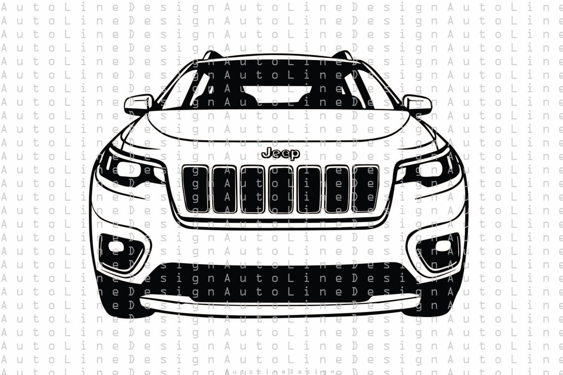 Jeep Cherokee KL Offroad 4x4 Svg Pdf Dxf Eps Png Illustration Etsy