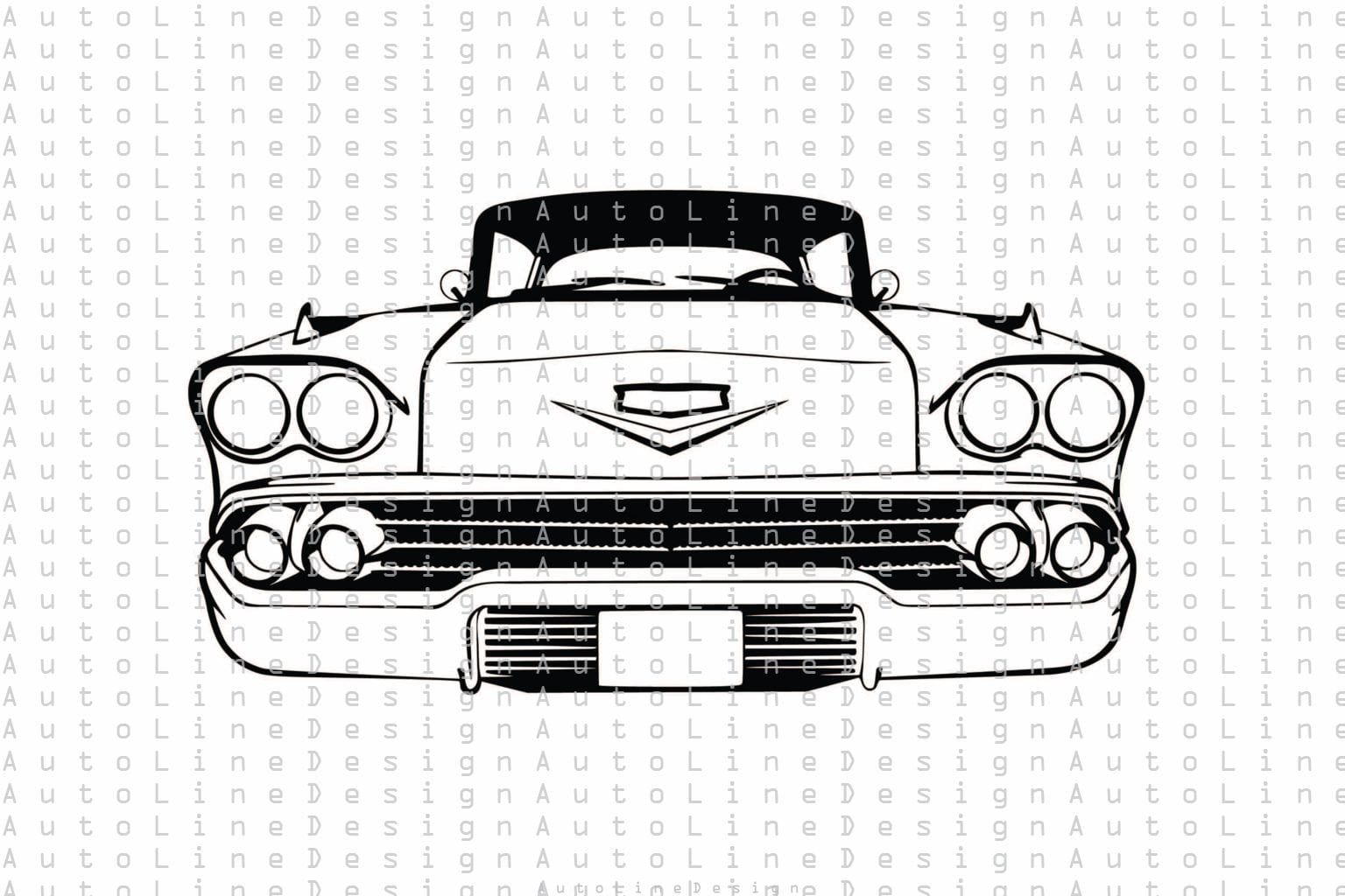 Chevrolet Chevy Impala 1958 Low rider Muscle car Classic SVG | Etsy