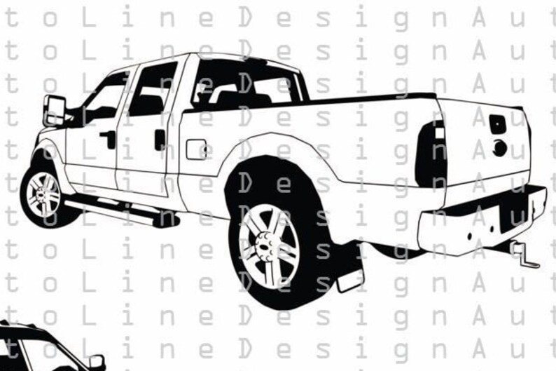 Download Ford F350 F series Truck Svg Pdf Dxf Eps illustration ...
