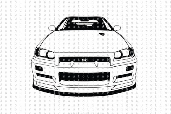 Nissan Skyline Gt R R34 Nismo Svg Pdf Dxf Eps Png Illustration Etsy Nissan Skyline Gt R R34 Nismo Svg Pdf Dxf Eps Png Illustration Etsy