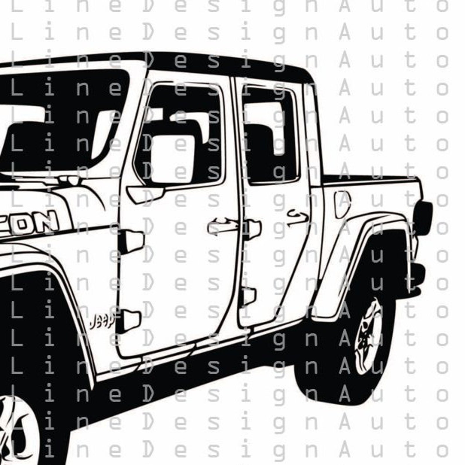 Jeep Gladiator JT Truck Offroad 4x4 Svg Pdf Dxf Eps Png | Etsy