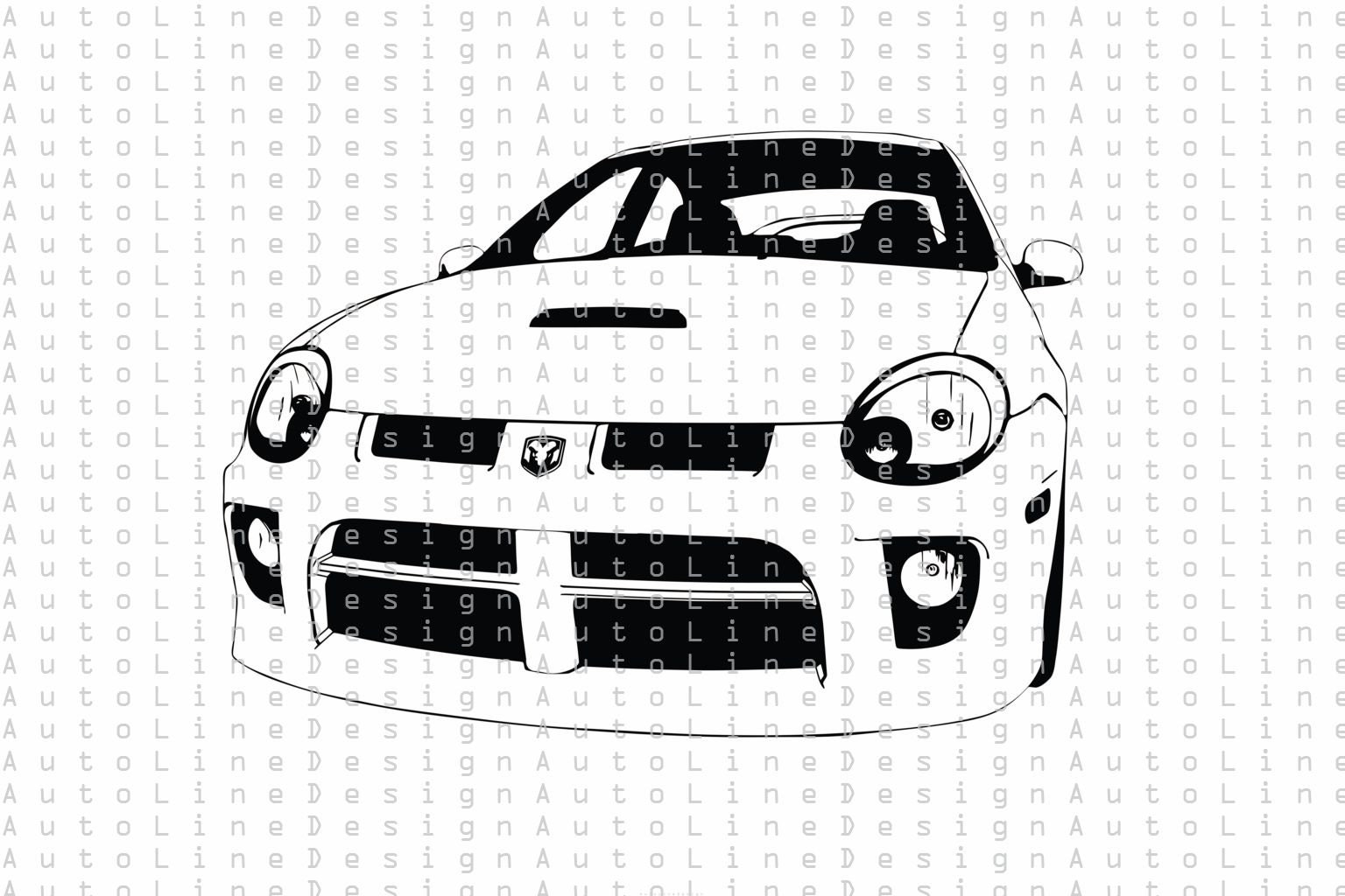 Dodge Neon SRT4 Front view Svg Pdf Dxf Png Eps Illustration Etsy