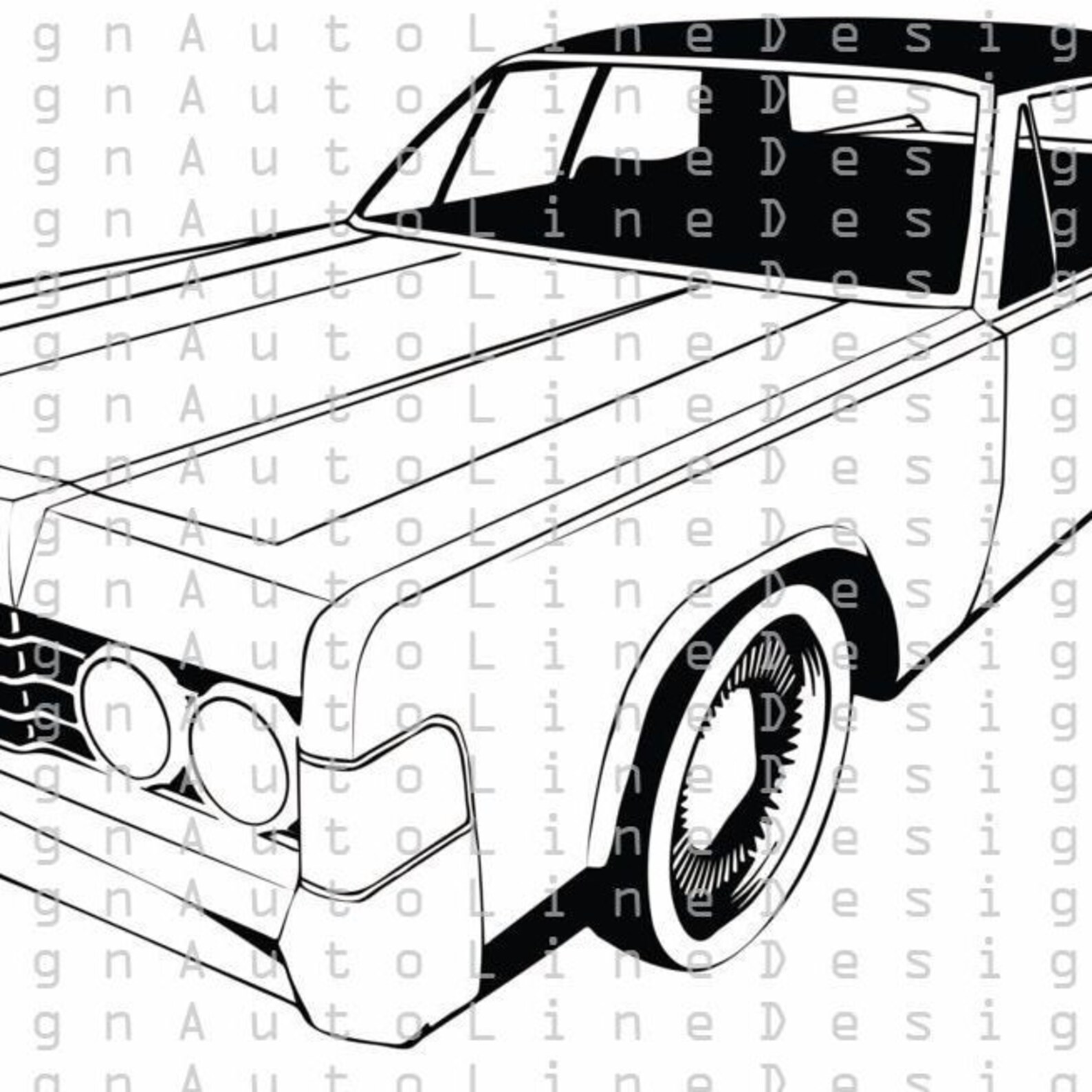 Lincoln Continental 1965 Classic Muscle Car Svg Pdf Dxf Png | Etsy