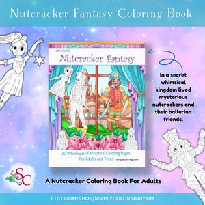 Nutcracker Coloring Book for Adults, Christmas Coloring Pages Adults, Teens, Christmas Nutcracker, Whimsical, Coloring Pages Digital Fantasy