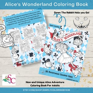 Alices Wonderland, Adult Coloring Pages, Teen Coloring Page
