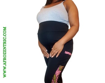 Maternity Afro Pink (Ankara) Leggings
