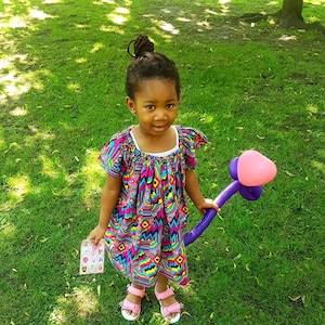 African Print Girls Dress, Premium Ankara party dress, girls church dress, Pink girls dress