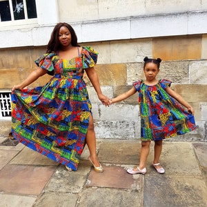 African Print Mother and daughter dress, Ankara dresses, African print dresses, Mum and daughter matching set, Church dresses, party dresses