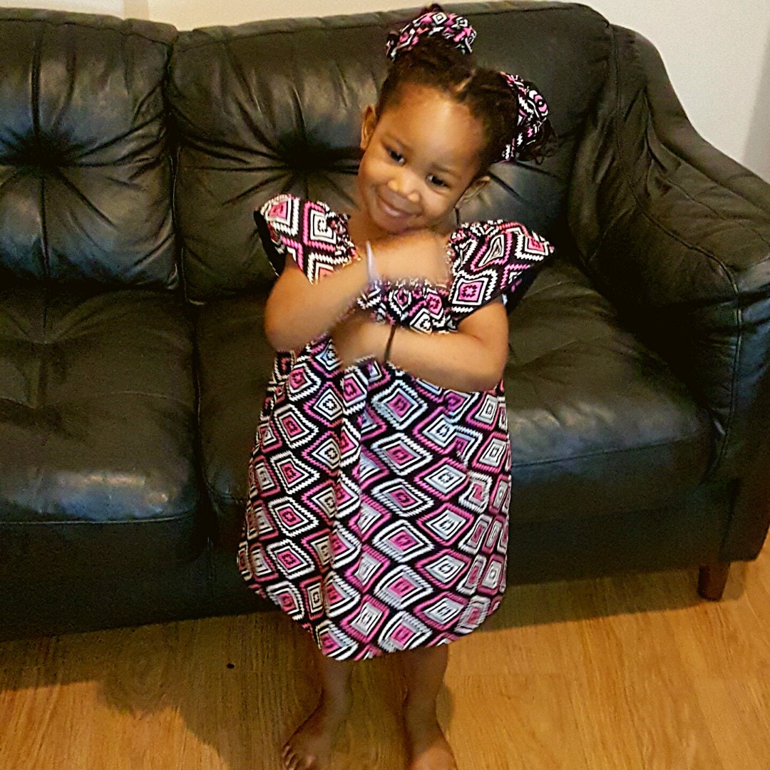 African Print Girls Dress Premium Ankara Children s Dress Little Girls Afro Pink Barbie Doll Dress Church Dress Party Dress Etsy Canada
