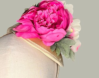 Amelia Pink Peony Luxus Blumen Fascinator