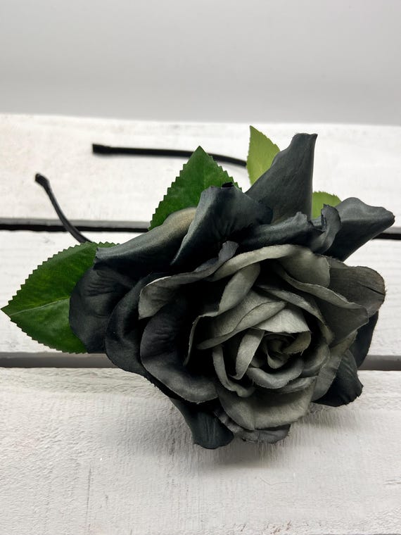 Black and Grey Rose Headband Fascinator. Races Wedding. One  display picture 2
