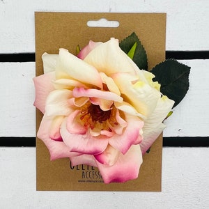 Realistic Rose flower hair clip, crocodile alligator clip. wedding flower hair clip, mother of the bride, festival hair flower birthday gift