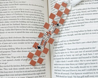 Checkered Acrylic Bookmark, 'Booked Solid' Design