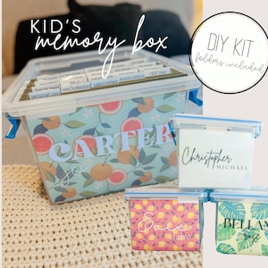 Kids Memory Box Kit, Kids File Box, Milestone Tote, Memory Box, School Organization Box, Baby File Box, Milestone box, Keepsake Box,