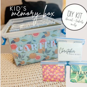 Kids Memory Box Kit, Kids File Box, Milestone Tote, Memory Box, School Organization Box, Baby File Box, Milestone box, Keepsake Box,