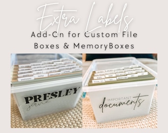 Custom File Box Labels, Additional Labels