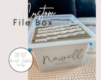 Custom File Box Labels, DIY Family Document Organizer Kit